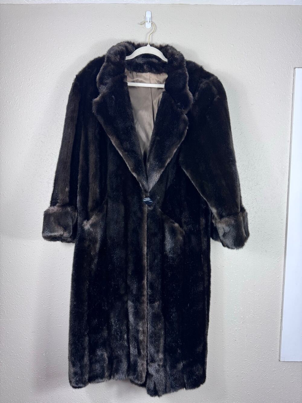 Vintage Style VI LTD. Tissavel France Faux Fur Brown & Black Womens size L
